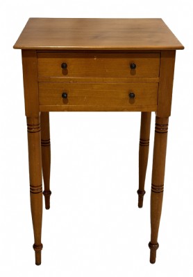 Cherry & MapleTwo Drawer Candlestick Table