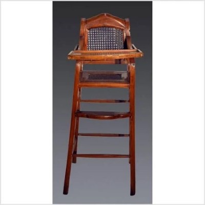 Antique Chinese Hardwood & Cane High Chair