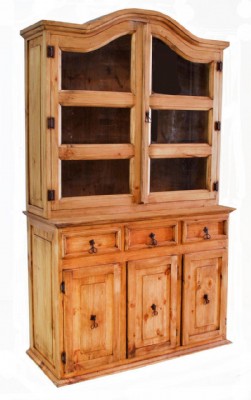 Saltillo Rustic Pine China Cabinet