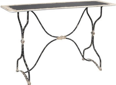 Distressed Black Metal Console Table
