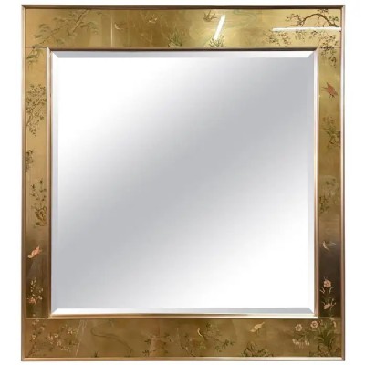 LaBarge Massive Reverse Painted Eglomise Mirror
