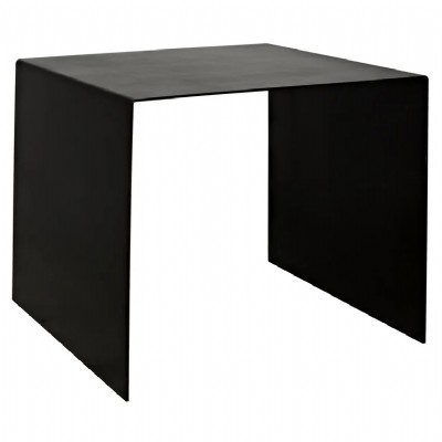 Noir Yves Black Steel Top End Table