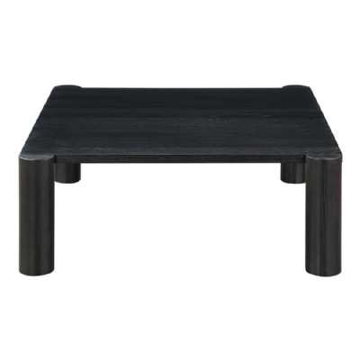 Post Coffee Table White Oak - Jet-black finish