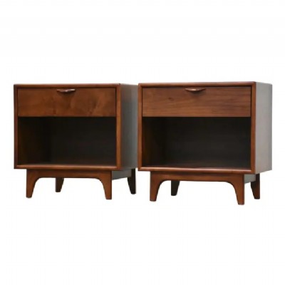 Walnut Nightstands by Lane Perception - A Pair
