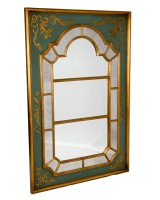 Arched Mirror Green Border