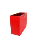 Red Leather Magazine Caddy