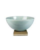 Sea Green Ceramic Bowl on Base