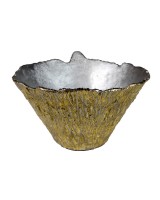 Nickel and Gold Bark Textured Bowl