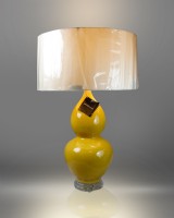 Ocher Double Gourd Ceramic Ocher Table Lamp