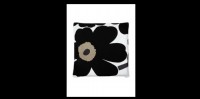 Unikko upholstery pillow cover white black khaki