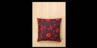 Pieni Unikko linen pillow cover-red & plum