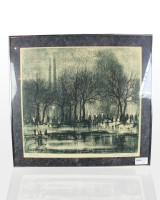 Black and White Park Scene Print