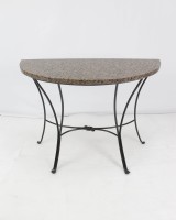 Granite Topped Demilune Console Table