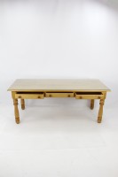 Solid Oak Desk with Glass Top