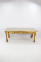 Solid Oak Desk with Glass Top