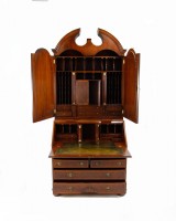 Custom English Walnut Bureau Bookcase