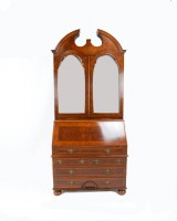 Custom English Walnut Bureau Bookcase