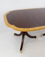 Flame Mahogany Double Pedestal Dining Table