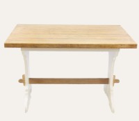 Butcher Block Style Double Pedestal Table