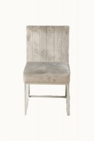 Suede Chair With Steel Legs
