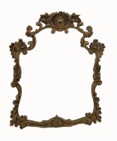Antique scrolled framed wall mirror