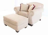 Upholstered Arm Chair & Ottoman