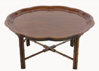 Scalloped Edge Cherry Cocktail Table