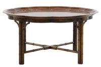 Scalloped Edge Cherry Cocktail Table
