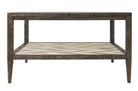 Glass Top Bull Hide Cocktail Table