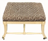 Wood Frame Ottoman On Casters