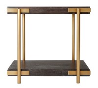 Wooden Brass Side Table