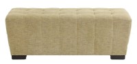 Tapered Linen Tufted Contemporary Ottoman
