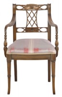 Wooden Framed Upholstered Armchair