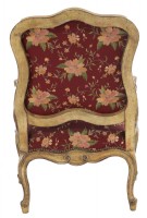 Wooden Framed Red Silk Upholstered Armchair