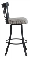 Upholstered Seat Dark Metal Frame Barstool