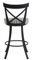 Upholstered Seat Dark Metal Frame Barstool