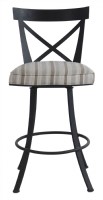 Upholstered Seat Dark Metal Frame Barstool