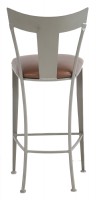 Leather Seat Grey Metal Frame Barstool