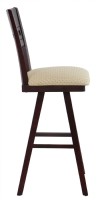 Dark Wooden Framed Upholstered Barstool