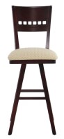 Dark Wooden Framed Upholstered Barstool