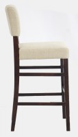 Dark Wooden Framed Upholstered Seat/Back Barstool