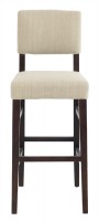 Dark Wooden Framed Upholstered Seat/Back Barstool