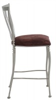 Grey Metal FrameSuede Seat Counter Stool