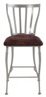 Grey Metal FrameSuede Seat Counter Stool