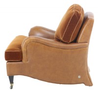 Leather Armchair with Front Casters