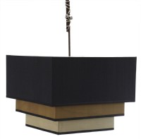 Three Color Three Tier Cascading Square Chandelier