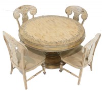Hand Painted Round Pedestal Table
