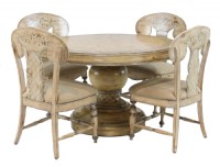 Hand Painted Round Pedestal Table