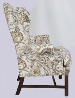 Beige Pattern Fabric Chair