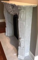 White Marble Fireplace Mantle & Surround